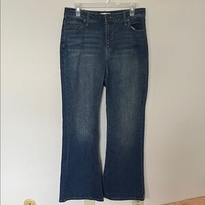 High Rise Flare Blue Denim Jeans